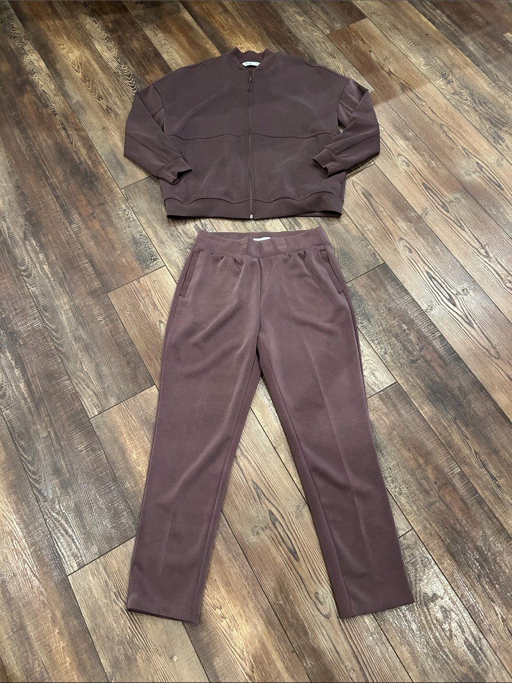 Women's Two-Piece Track Jacket & Jogger Set in brown